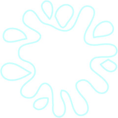 Obraz premium Clustered neon-outlined dots creating a scattered texture within a hollow water splash composition.