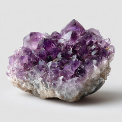 Fototapeta premium Amethyst Crystal Gemstone Quartz Rock Mineral Beauty Nature Geology Purple Shine Textured Rough Background Light Sparkle Luxury Elegant Jewelry Translucent Collectible Artistic Decorative Piece