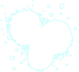 Staggered hollow heart shape with layered contour lines forming a water-like neon splash impression.