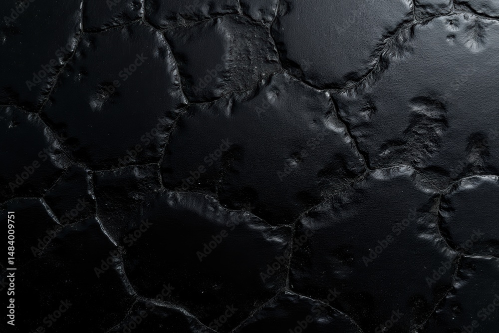 Aufkleber textured black surface with glossy finish and organic patterns
