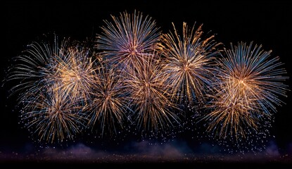 Brilliant fireworks display lighting up the night sky.
