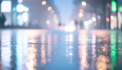 Raindrop ripple scene at the street. Background concept. Generated Image