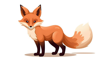 Obraz premium Professional Fox Cartoon Vector Illustration on Isolated White Background