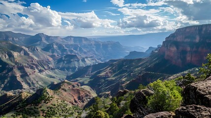 Panoramic View of Grand Canyon Arizona USA under Blue Sky