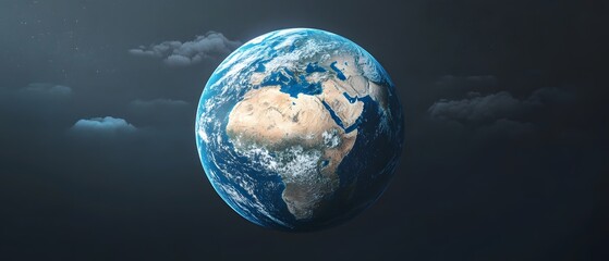 Fototapeta premium Stunning Earth Globe in Space Night Cloudscape