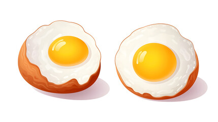 Professional Fried Egg Cartoon Vector Illustration Isolated Design for Commercial Use