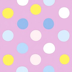 Pastel polka dot pattern on pink background