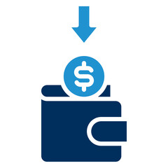 Incoming Blue Color Icon