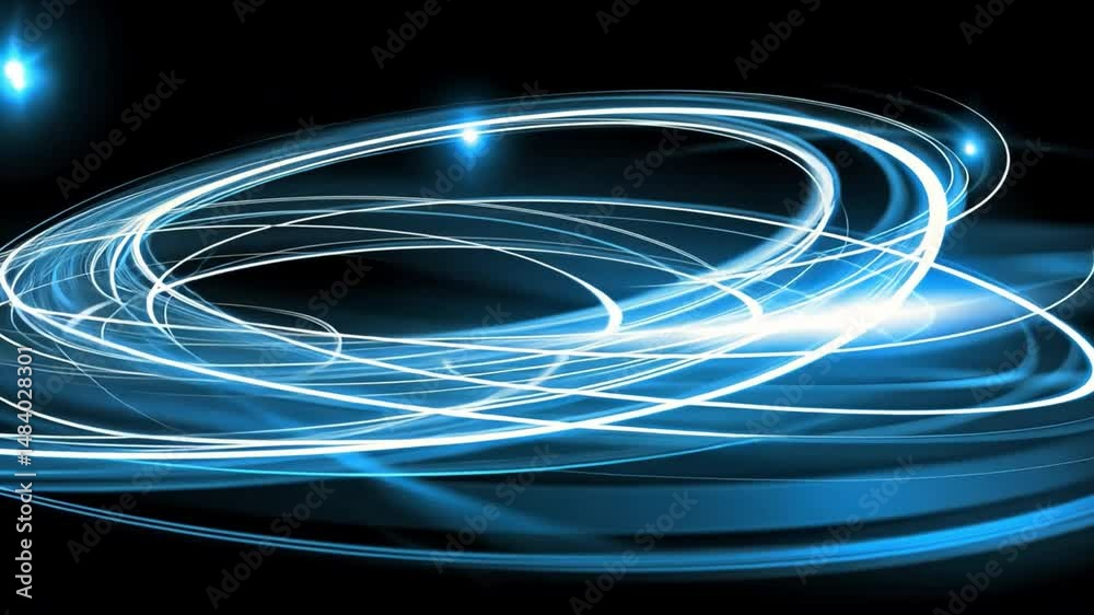 Poster dynamic abstract light trails energetic visual effects with swirling patterns and glowing elements c