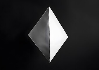 Fototapeta premium 85. Floating white triangle on black