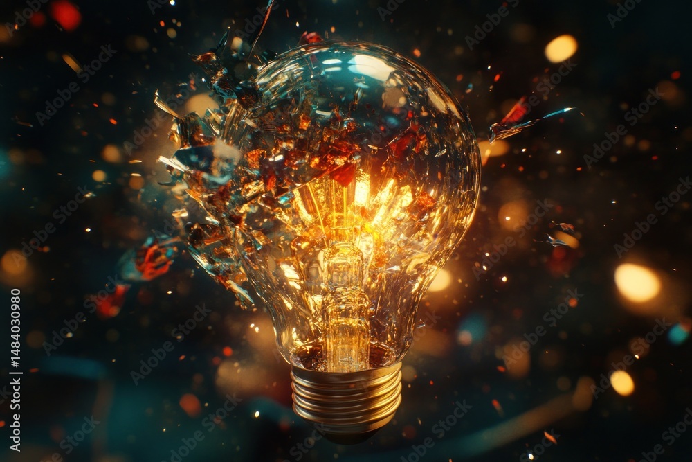 Wall mural abstract glowing sphere with particle effects
