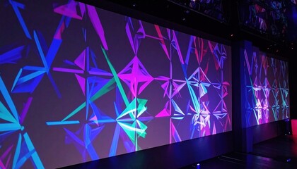 Colorful Geometric Projection Mapping Display