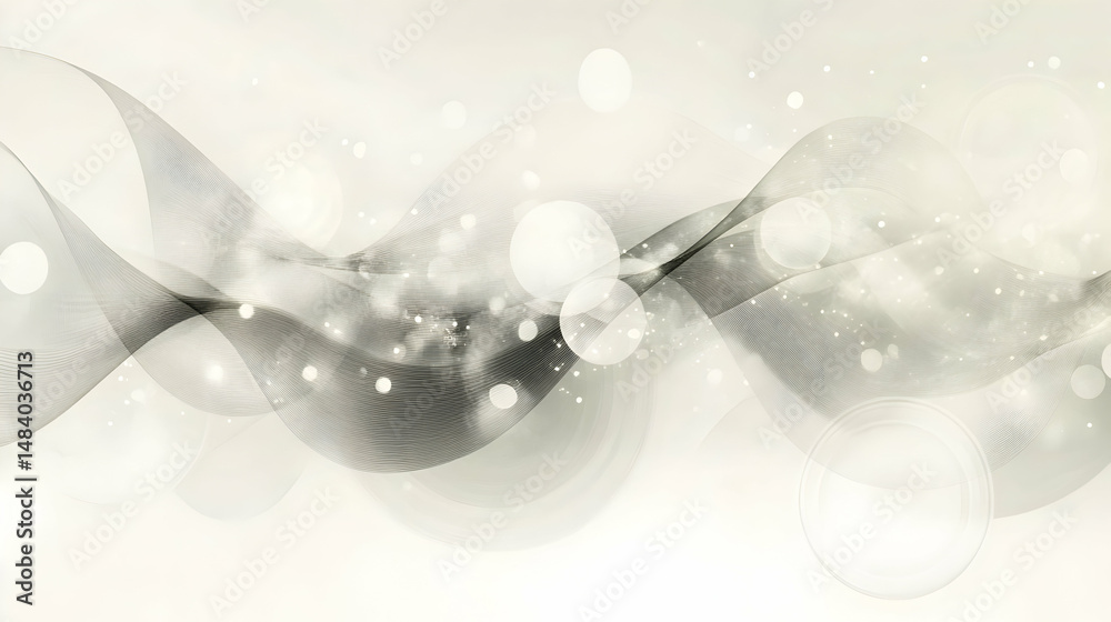 Poster abstract light waves and circular bokeh creating ethereal atmosphere background