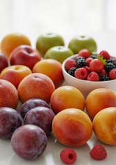 Colorful Assortment of Fresh Summer Fruits