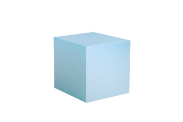 Fototapeta premium Light Blue Cube On Transparent Background
