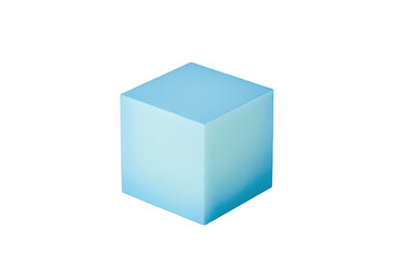 Fototapeta premium Light Blue Cube On Transparent Background