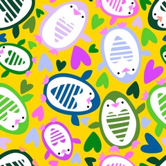 Christmas animals seamless penguin pattern for wrapping paper and fabrics