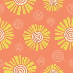 Cute sun pattern background vector design
