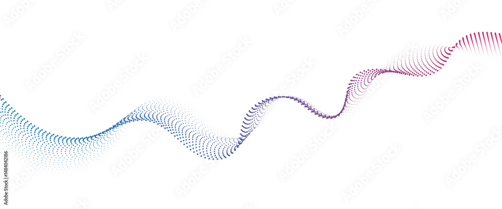 Leinwandbilder Flowing Dot Wave halftone gradient pattern on transparent background	
