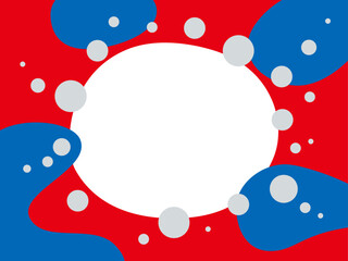 大阪EXPO万博スタイルの青と赤のイラストフレームベクター背景19