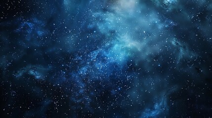 Vibrant Blue Nebula With Shining Stars in Deep Space Background