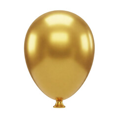 Shiny golden balloon isolated on transparent