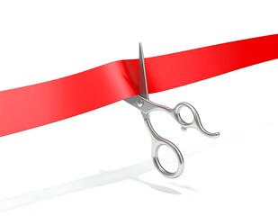 Grand Opening Ceremony Red Ribbon Cutting Scissors Event