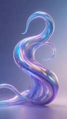 Obraz premium Fluid Dynamics: A mesmerizing display of dynamic form, rendered in shimmering, iridescent hues that evoke a sense of movement and energy. This image.
