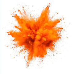 A bright orange explosion of powdery dust