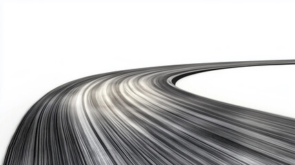 A road with a white background and a black line on it. The road is wet and has a lot of tire marks