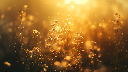Golden hour magic ✨ Wildflowers bathed in warm sunlight, creating a dreamy, ethereal scene.  Nature's beauty at its finest.