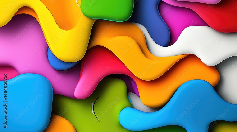 Poster Brightly colored abstract gradient background with organic textures and smooth patterns