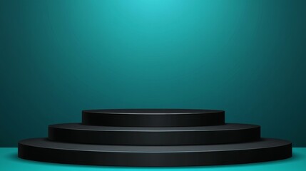 Fototapeta premium Modern Black Podium Display for Product Presentation