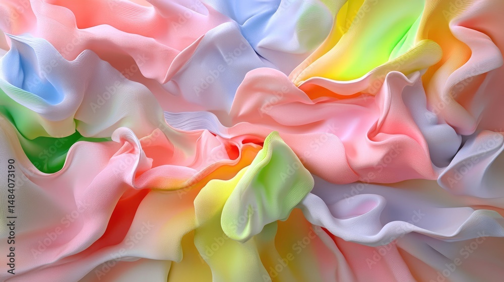 Poster abstract pastel-colored fluid background with elegant motion and soft curves for calming visuals