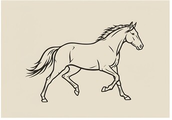 Elegant Line Art Horse: Grace in Motion