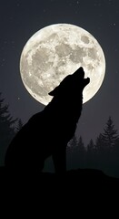 Wolf's Moonlit Howl: Night's Embrace