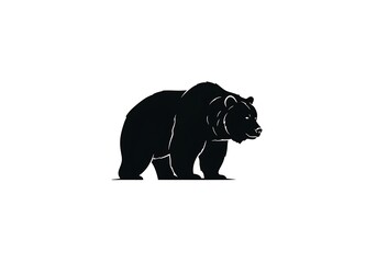 Obraz premium Majestic Grizzly Silhouette: Black Bear Artwork