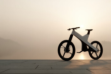 Obraz premium sleek and minimalistic electric bicycle designed for ecofriendly transportation