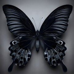 Dark Abstract Butterfly with Artistic Pattern Design
