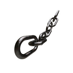 Obraz premium rusted metal chain link on transparent background