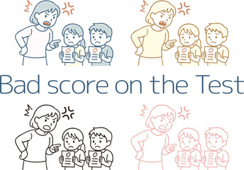 テストで0点をとった子供を怒るママ