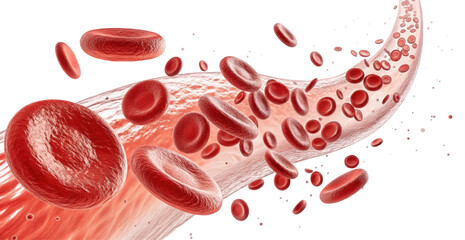 Dynamic Flow of Red Blood Cells in Circulation Representing Health and Biological Activity