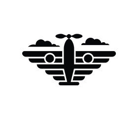 Obraz premium Aviation Logo, Aviation Icon, Helicopter Logo Vector Pilot Hat and Propeller Emblem Design for Airline and Flight Industry Branding