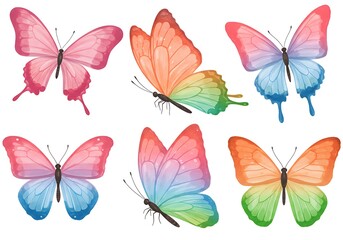 Pastel Watercolor Butterflies: A Delicate Collection AI Generated