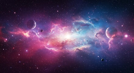 Obraz premium Cosmic Collision: Nebula's Embrace