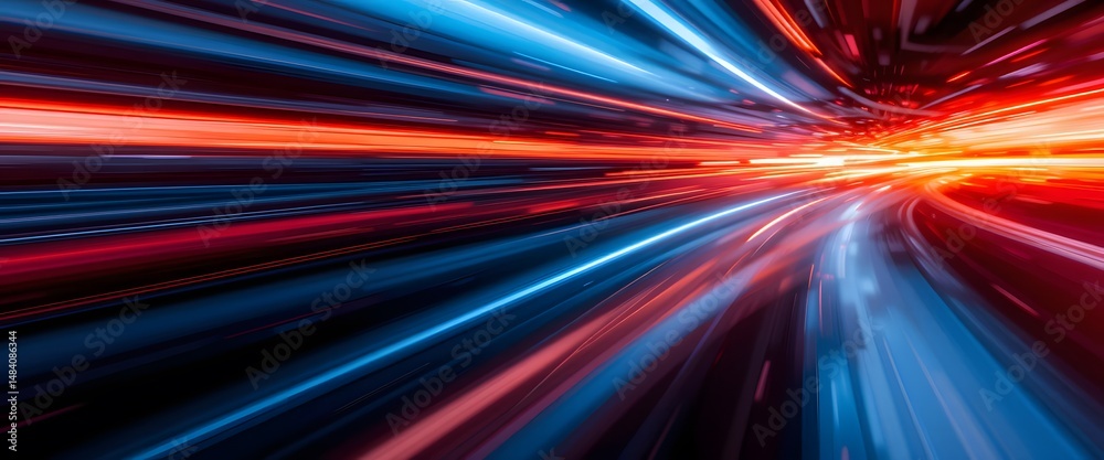 Poster Abstract Color Streaks, A Modern Background With Vibrant Energy That Flows From Red, Orange, And Transitions To Cooler Blues And Blacks Creating A Dynamic Feel. Visual Motion Is Captured Here.