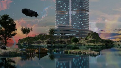 A science fiction video for techno accompaniment.