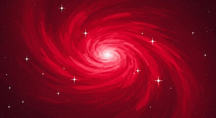Crimson Cosmic Swirl: A Digital Nebula
