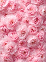 A stunning collection of pink roses in full bloom.