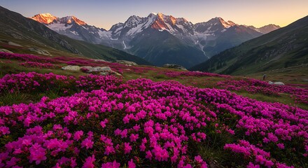 Alpine Dawn: Rhododendron Rhapsody